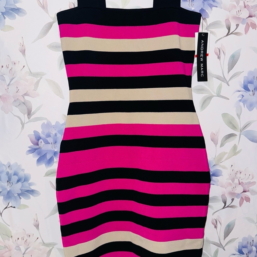 Andrew Marc Women's Mini Dress - Pink, Black, Tan